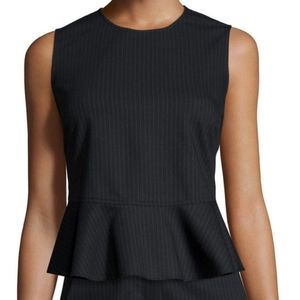 ALC Casara sleeveless navy peplum pinstripe top